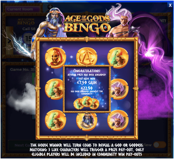 Age of the Gods Bingo- Full House feature